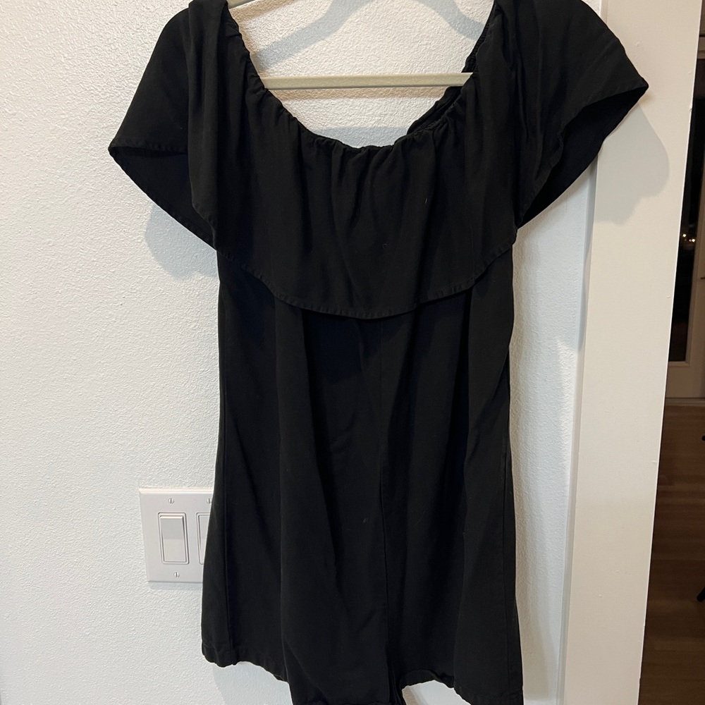 Black Off-Shoulder Romper